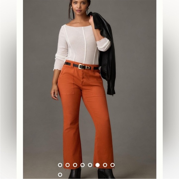 Anthropologie The Yaya Crop flare pants by Pilcro in dark orange size 29 - Picture 1 of 13